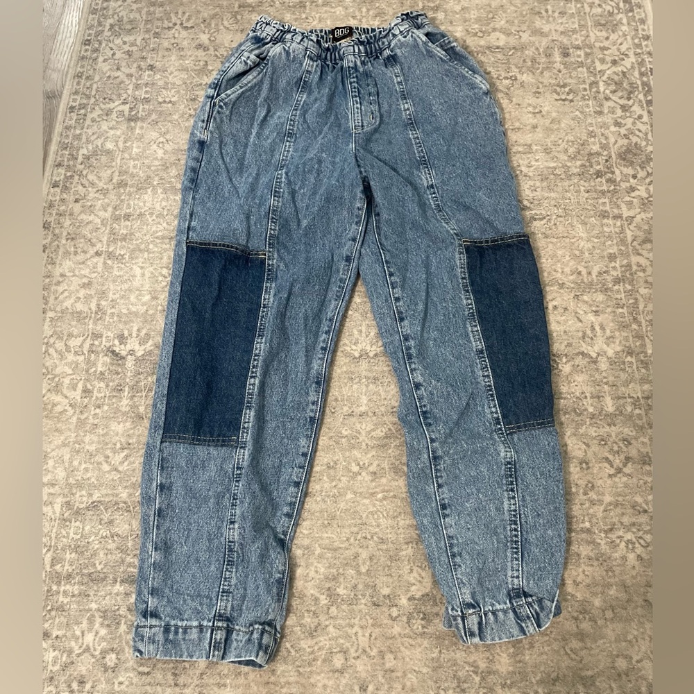BDG Light Blue Denim Jogger Pants with Dark Blue Accents